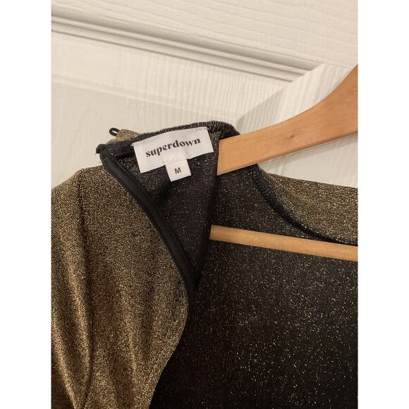 Revolve Superdown Metallic Nissa Open Back Flare Leg Jumpsuit, M - Picture 9 of 9